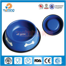 wholesale colorful non-skid stainless steel dog food bowl